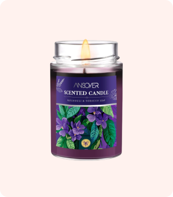 Scented Soy Candles Aromatherapy Jar Candles for Home Scented Long Lasting Candles with 65 Hour Burn Time 11oz Candle Gifts Soy Candles Scents of (Patchouli & Tobacco Leaf)