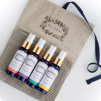 BALIPURA - 4 pc Variety Aura Cleansing Sprays Infused with Crystal - Organic Essential Oils - 30ml Each