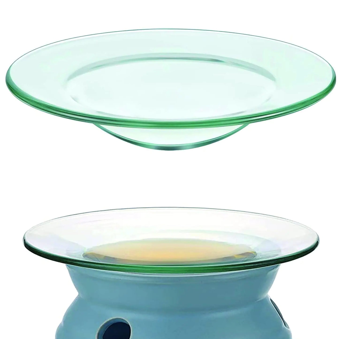 LYMGS 4.5" Replacement Oil Warmer Dish 115mm Wax Melt Warmer Liner Round Glass Dish Candle Warmer Bowl Plate Wax Tray for Scented Wax Aroma Therapy Lamp 1 Pack