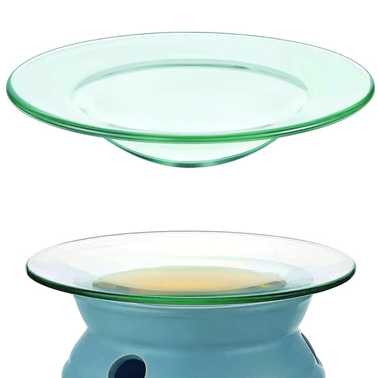 LYMGS 4.5" Replacement Oil Warmer Dish 115mm Wax Melt Warmer Liner Round Glass Dish Candle Warmer Bowl Plate Wax Tray for Scented Wax Aroma Therapy Lamp 1 Pack