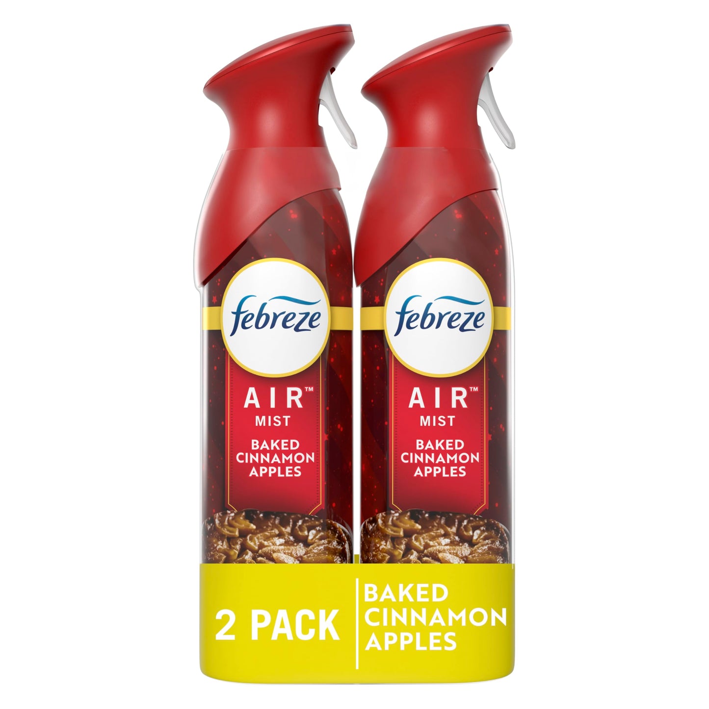 Febreze Air Mist Air Freshener Spray Odor-Fighting Room Spray Air Fresheners for Home and Bathroom and Kitchen Aerosol Can Baked Cinnamon Apples Scent 8.8oz 2 Count