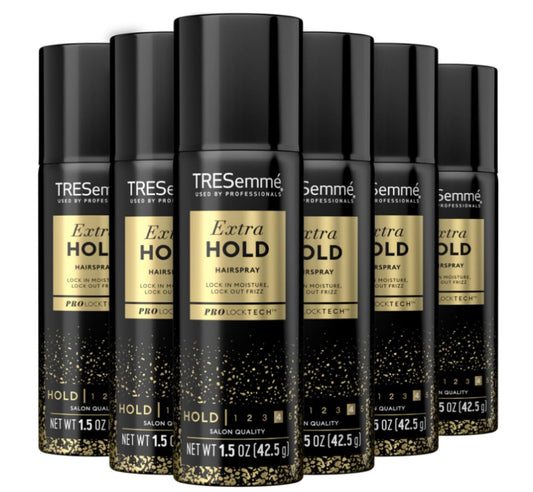 TRESemmé Travel-Size Hairspray – 12 Count TRES Two Aerosol Hair Spray Extra Hold Anti-Humidity Anti-Frizz Hair Products 1.5 Oz (12 Count)